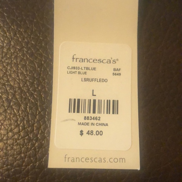 Franchesca’s Light Blue Chris Flounced Ribbed Sweater - Picture 7 of 7